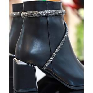 Konfores 1761-248028 Tpu Tabanlı Ayna Ökçeli Bayan Klasik Bot - NKT01761-siyah-40