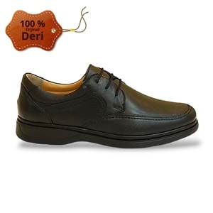 Konfores 1795 Hakiki Deri Anatomik Tabanlı Erkek Günlük Ayakkabı - NKT01795-Siyah Bağcıklı-40