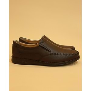 Konfores 1798 Hakiki Deri Anatomik Tabanlı Erkek Günlük Ayakkabı - NKT01798-Kahve Bağsız-40