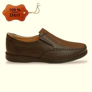 Konfores 1798 Hakiki Deri Anatomik Tabanlı Erkek Günlük Ayakkabı - NKT01798-Kahve Bağsız-40