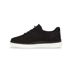 Konfores 1833-346520 Hakiki Deri Anatomik Tabanlı Erkek Sneakers Ayakkabı - NKT01833-siyah nubuk-40