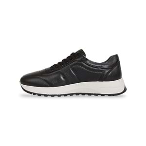Konfores 1835-346497 Hakiki Deri Anatomik Tabanlı Erkek Sneakers Ayakkabı - NKT01835-siyah-40