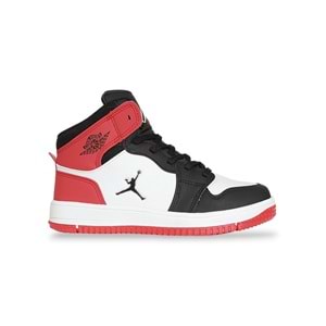 Konfores 1879 Anatomik Tabanlı Unisex Yüksek Bilekli Sneakers Ayakkabı - NKT01879-siyah kırmızı-40