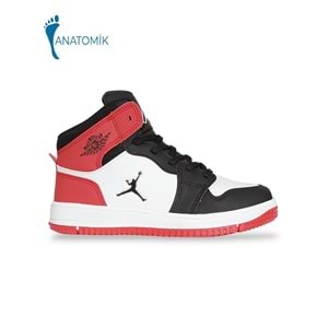 Konfores 1879 Anatomik Tabanlı Unisex Yüksek Bilekli Sneakers Ayakkabı - NKT01879-siyah kırmızı-40