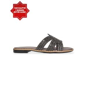 Konfores 1883-513040 Kadın Günlük ve Abiye Taşlı Terlik - NKT01883-platin-36