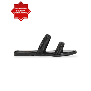 Konfores 1884-246016 Kadın Günlük ve Abiye Taşlı Terlik - NKT01884-siyah-40