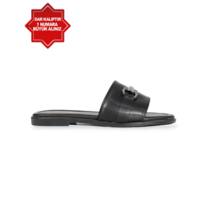 Konfores 1889-246014 Kadın Günlük Tokalı Terlik - NKT01889-siyah-40