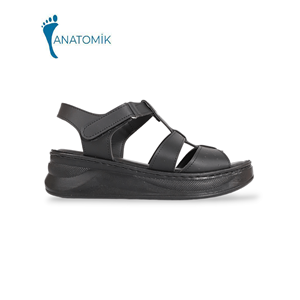 Konfores 1910-492084 Tam Anatomik Tabanlı Kadın Sandalet - NKT01910-siyah-40