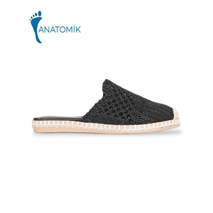 Konfores 1912-542023 Kadın Abiye ve Ev İçi Anatomik Tabanlı Taşlı Terlik - NKT01912-siyah-40