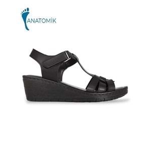 Konfores 1939-390243 Tam Anatomik Tabanlı Kadın Sandalet - NKT01939-siyah-38