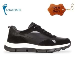 Konfores 1964-479363 Hakiki Deri Anatomik Tabanlı Erkek Günlük Ayakkabı - NKT01964-siyah-40