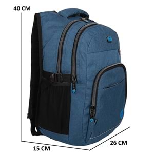 Konfores 1969-2238 Unisex Anatomik Yarasa Sırt Okul Çantası - NKT01969-mavi-TEK EBAT