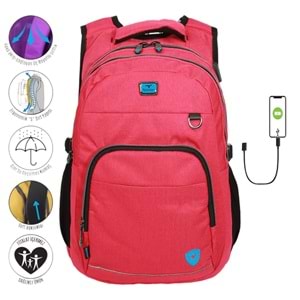 Konfores 1969-2238 Unisex Anatomik Yarasa Sırt Okul Çantası - NKT01969-PEMBE-TEK EBAT