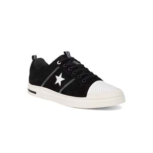 Konfores 1989-573219 Hakiki Deri Anatomik Tabanlı Erkek Sneakers Ayakkabı - NKT01989-Siyah Süet-42