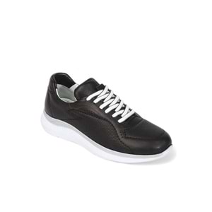 Konfores 2005-273075 Hakiki Deri Anatomik Tabanlı Kadın Sneakers Ayakkabı - NKT02005-siyah beyaz-36