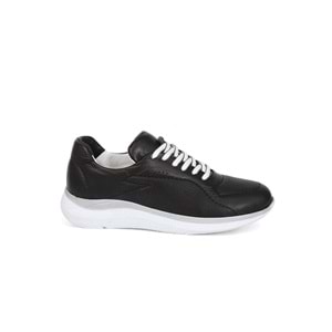 Konfores 2005-273075 Hakiki Deri Anatomik Tabanlı Kadın Sneakers Ayakkabı - NKT02005-siyah beyaz-36