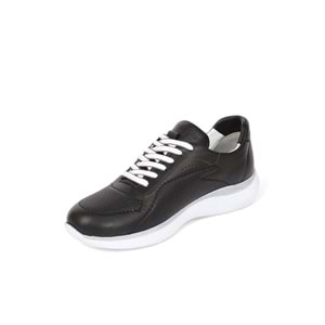 Konfores 2005-273075 Hakiki Deri Anatomik Tabanlı Kadın Sneakers Ayakkabı - NKT02005-siyah beyaz-36