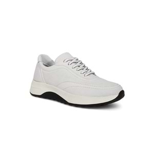 Konfores 2014-273080 Hakiki Deri Anatomik Tabanlı Erkek Sneakers Ayakkabı - NKT02014-BEYAZ-40