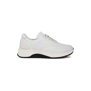 Konfores 2014-273080 Hakiki Deri Anatomik Tabanlı Erkek Sneakers Ayakkabı - NKT02014-BEYAZ-40