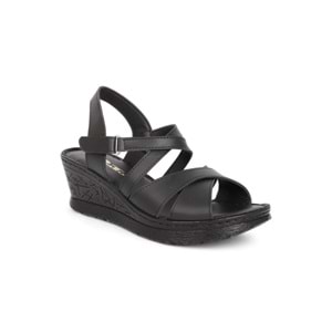 Konfores 2026-492075 Tam Anatomik Tabanlı Kadın Sandalet - NKT02026-siyah-36