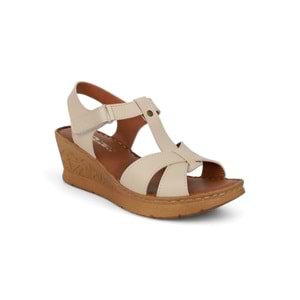 Konfores 2027-492076 Tam Anatomik Tabanlı Kadın Sandalet - NKT02027-BEJ-38
