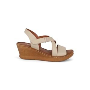 Konfores 2029-492074 Tam Anatomik Tabanlı Kadın Sandalet - NKT02029-BEJ-36