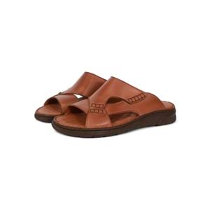 Konfores 2042 Masaj Tabanlı Hakiki Deri Tam Anatomik Erkek Terlik - NKT02042-TABA-42