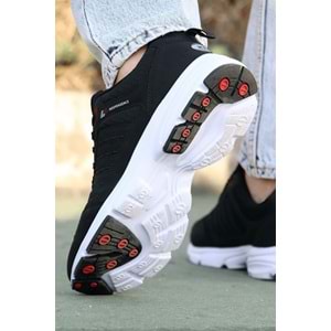 M.P 2056 Anatomik Tabanlı Unisex Mevsimlik Yürüyüş & Koşu Ayakkabısı - NKT02056-siyah beyaz-38