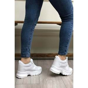 Konfores 2069 Anatomik Gizli Dolgu Tabanlı Kadın Sneakers Ayakkabı - NKT02069-BEYAZ-39