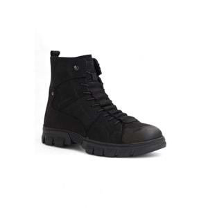Hammer Jack 2103 Anatomik Tabanlı Hakiki Deri Fermuarlı Erkek Spor Bot - NKT02103-siyah-nubuk-42