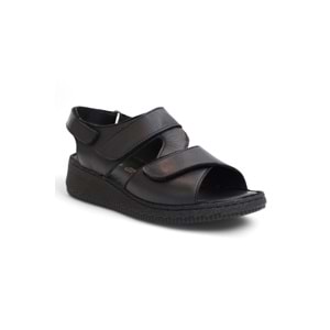 Konfores 2123 Ultra Hafif Esnek Tabanlı Hakiki Deri Tam Anatomik Kadın Sandalet - NKT02123-siyah-38