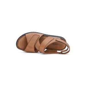 Konfores 2123 Ultra Hafif Esnek Tabanlı Hakiki Deri Tam Anatomik Kadın Sandalet - NKT02123-TABA-37