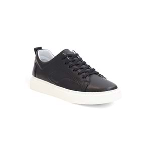 Konfores 2124 Hakiki Deri Anatomik Tabanlı Ultra Hafif Erkek Sneakers Ayakkabı - NKT02124-siyah-beyaz-43