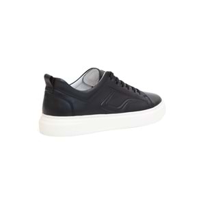 Konfores 2124 Hakiki Deri Anatomik Tabanlı Ultra Hafif Erkek Sneakers Ayakkabı - NKT02124-siyah-beyaz-43