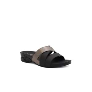 2137-Flora Anatomik Tabanlı Kadın Günlük Terlik - NKT02137-siyah-38