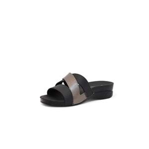 2137-Flora Anatomik Tabanlı Kadın Günlük Terlik - NKT02137-siyah-38