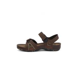 2145-9829 Tam Anatomik Bantlı Günlük ve Deniz,Havuz Gibi Islak Zeminler İçin Uyumlu Erkek Sandalet - NKT02145-kahverengi-44