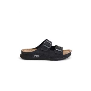 2160 Çift Tokalı Tam Anatomik Tabanlı Günlük,Umre ve Hac İçin Uyumlu Erkek Terlik - NKT02160-siyah-41