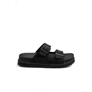 2161 Çift Tokalı Tam Anatomik Tabanlı Günlük,Umre ve Hac İçin Uyumlu Erkek Terlik - NKT02161-siyah-40