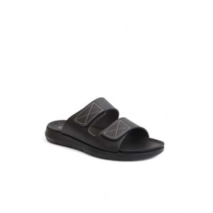 2168-GZR Çift Cırtlı Tam Anatomik Tabanlı Günlük,Umre ve Hac İçin Uyumlu Erkek Terlik - NKT02168-siyah-40