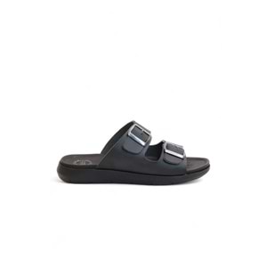 2169-GZR Çift Tokalı Tam Anatomik Tabanlı Günlük,Umre ve Hac İçin Uyumlu Erkek Terlik - NKT02169-siyah-40