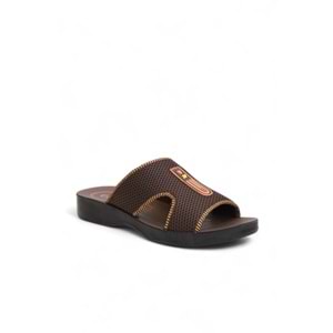 2170-Flex Soft Fileli Günlük,Umre ve Hac İçin Uyumlu Erkek Terlik - NKT02170-kahverengi-44