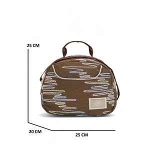 Relaxion 2173-1430 İthal Ürün Kız Çocuk Üçlü Set İlkokul Sırt Çantası - NKT02173-kahverengi-TEKEBAT