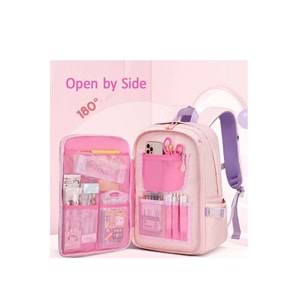 Relaxion 2174-1450 İthal Kore Tarzı Unisex Çocuk İlkokul Sırt Çantası - NKT02174-MOR-TEKEBAT