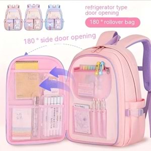 Relaxion 2175-1460 İthal Kore Tarzı Unisex Çocuk İlkokul Sırt Çantası - NKT02175-Gülkurusu-TEKEBAT