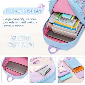 Relaxion 2175-1460 İthal Kore Tarzı Unisex Çocuk İlkokul Sırt Çantası - NKT02175-Gülkurusu-TEKEBAT