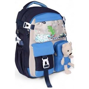 Relaxion 2175-1460 İthal Kore Tarzı Unisex Çocuk İlkokul Sırt Çantası - NKT02175-lacivert-TEKEBAT