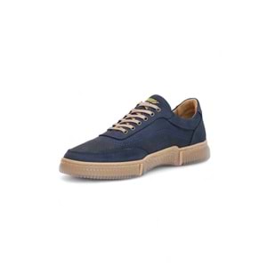 2179-LuısFıgo Hakiki Deri Üst Kalite Anatomik Tabanlı Erkek Günlük Sneakers Ayakkabı - NKT02179-Lacivert-Nubuk-41