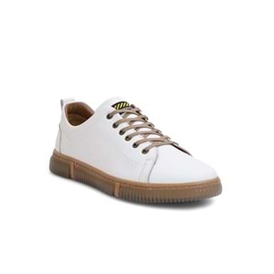2180-LuısFıgo Hakiki Deri Üst Kalite Anatomik Tabanlı Erkek Günlük Sneakers Ayakkabı - NKT02180-BEYAZ-41