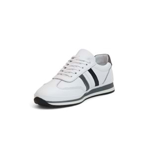 2181-LuısFıgo Hakiki Deri Üst Kalite Anatomik Tabanlı Erkek Günlük Sneakers Ayakkabı - NKT02181-beyaz-siyah-43
